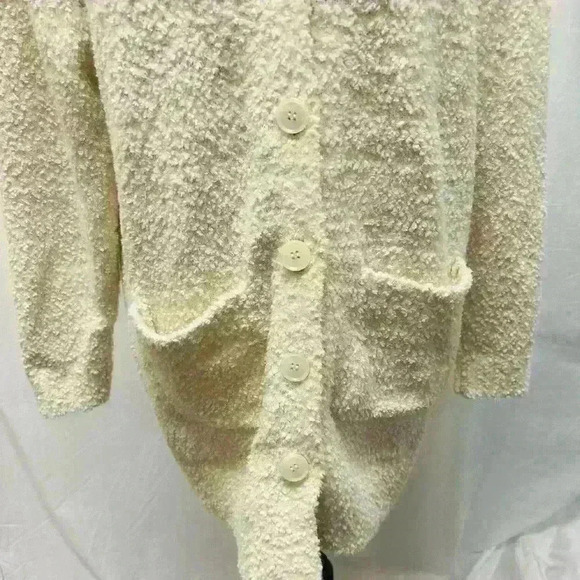 Sanctuary Women’s Ivory Button Up Fuzzy Cardigan Sweater with Pockets Size M - Picture 8 of 12